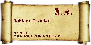 Makkay Aranka névjegykártya