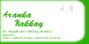 aranka makkay business card